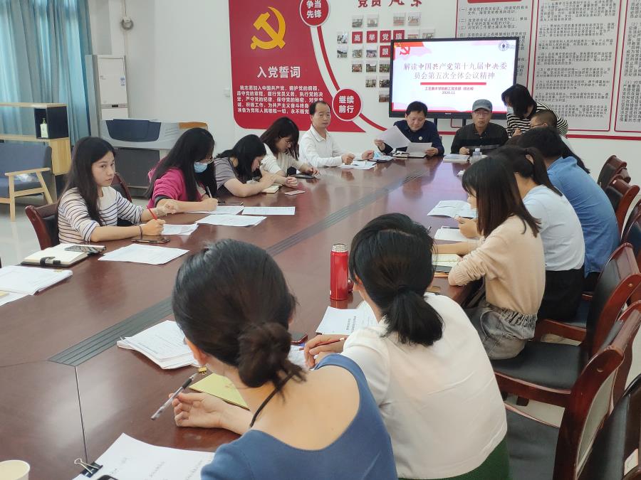 工艺美术学院教工党支部集体学习十九届五中全会精神